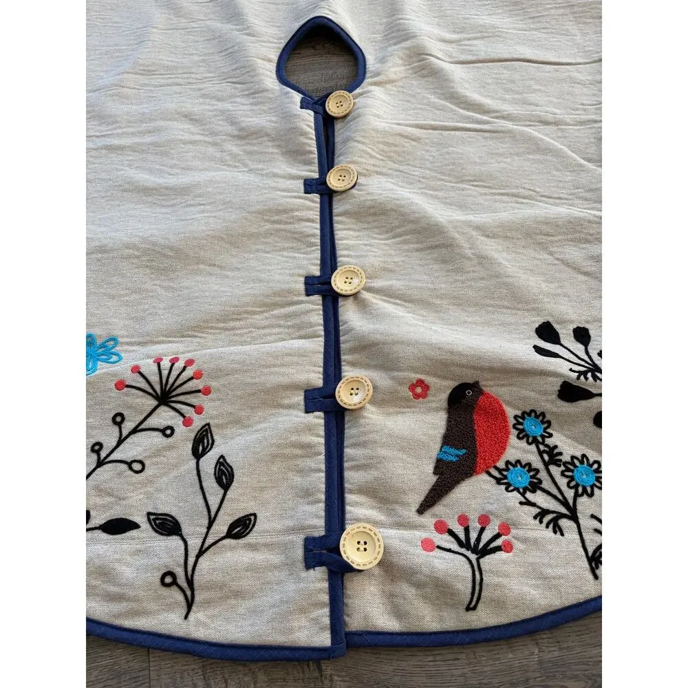 Woodland Creatures Embroidered Christmas Tree Skirt